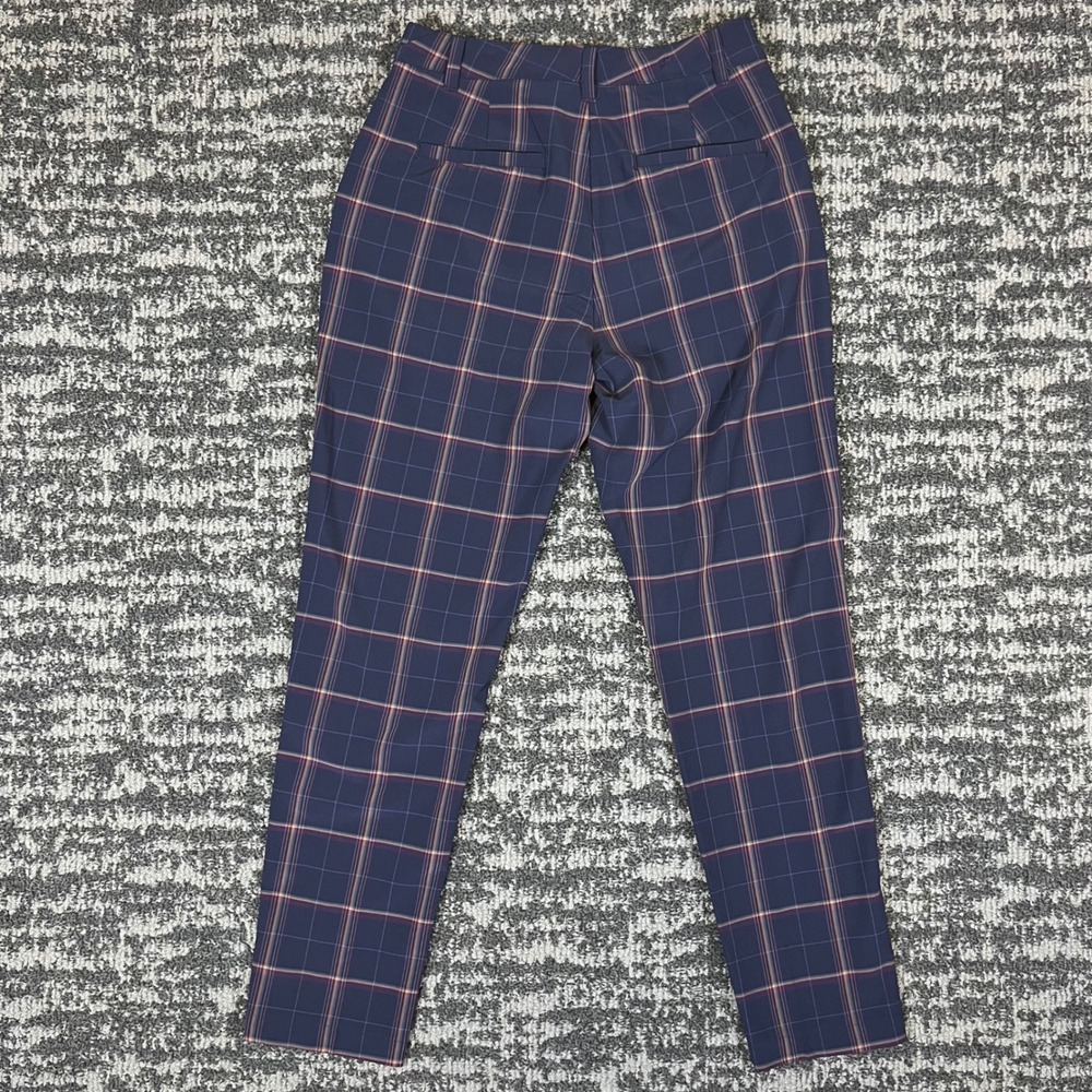 Walter Hagen Clubhouse Pant Womens 0 Dark Navy Plaid Golf Performance WGH15413YD - Picture 2 of 5